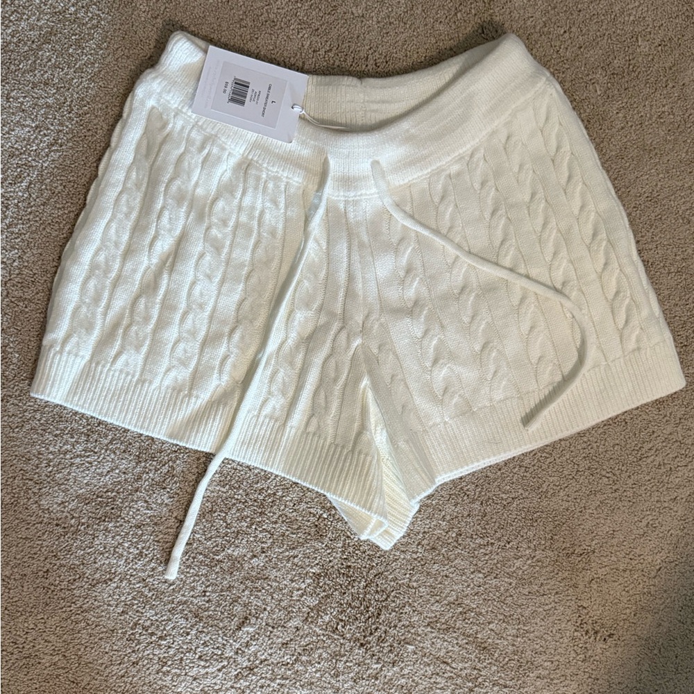Rachel Parcell Women’s Cable Knit Shorts in Cream